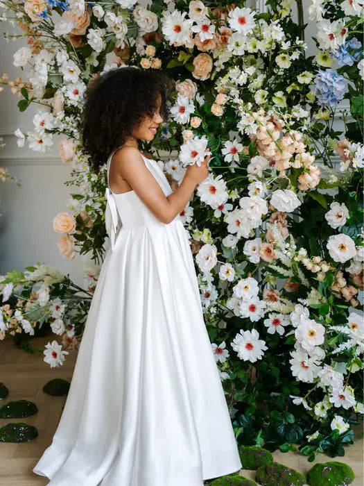 Teter Warm® Caroline Off-White Flower Girl Dress with Removable Bow F261