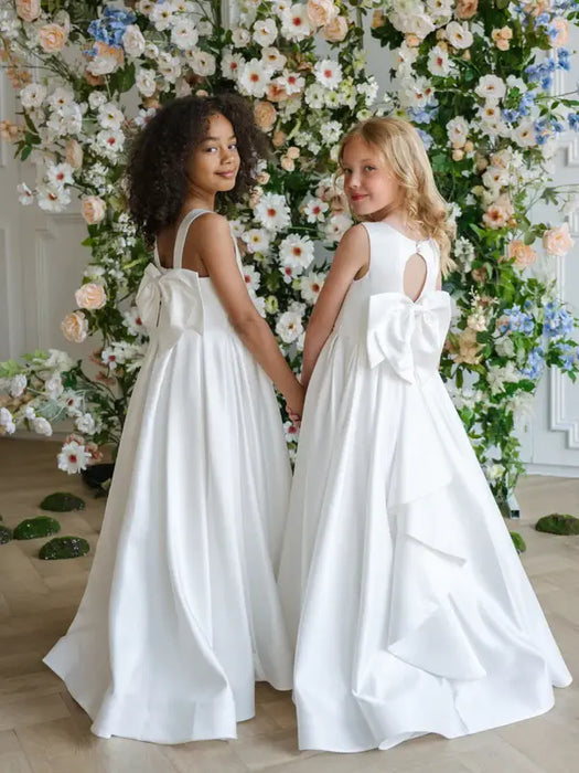 Teter Warm® Caroline Off-White Flower Girl Dress with Removable Bow F261