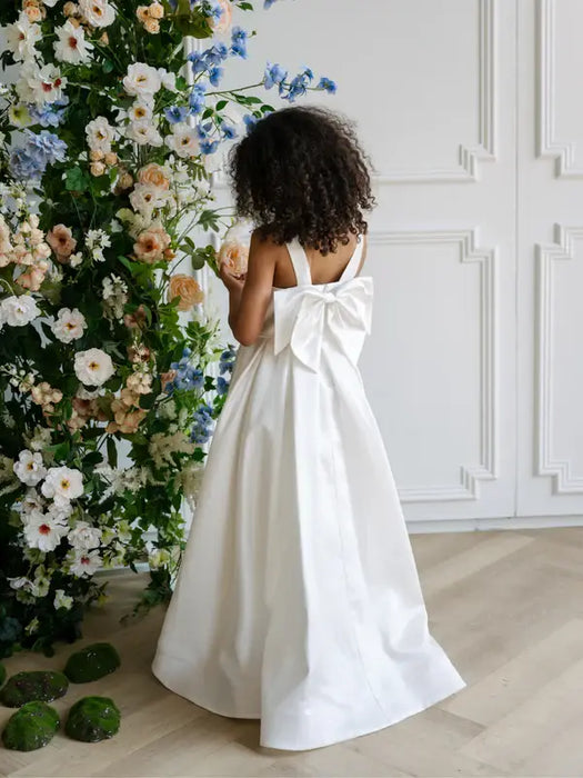 Teter Warm® Caroline Off-White Flower Girl Dress with Removable Bow F261