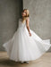 Hailey Lace Sequin Communion Dress shown on a girl standing indoors with flowing skirt detail.