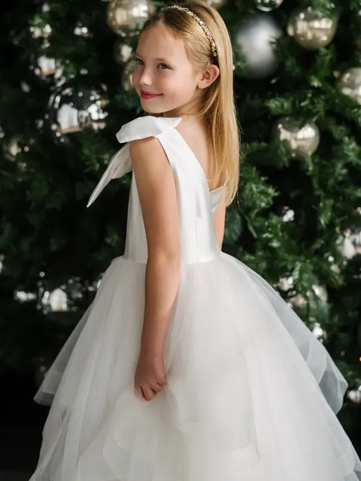 Teter Warm® Michaela Tiered Tulle Communion Dress with Satin Bow JK40