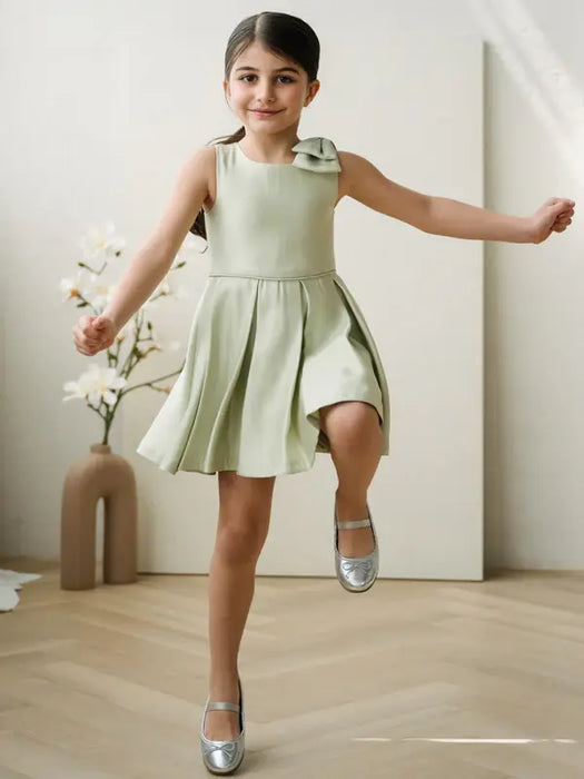 Teter Warm® Milana Soft Green Party Dress with Bow Shoulder CX04