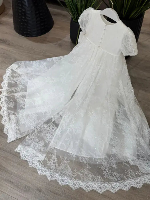 Teter Warm® Miller Lace Embroidered Sequin Baptism Gown M03L