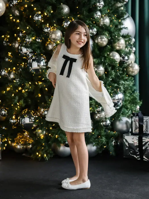 Teter Warm® Sabrina Cream Tweed Bolero Jacket for Girls AF6