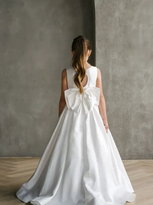 Teter Warm® Serene Shimmering Communion Dress with Pearl Keyhole Back JK01