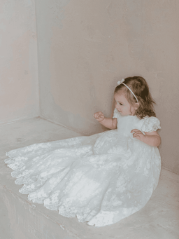 Teter Warm - Teter Warm B128 Harmony- Baby Girl's Baptism Dress Off White