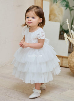 Teter Warm - Teter Warm Baby Girls Baptism Off White Dress B102