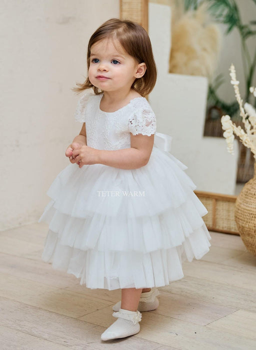 Teter Warm - Teter Warm Baby Girls Baptism Off White Dress B102