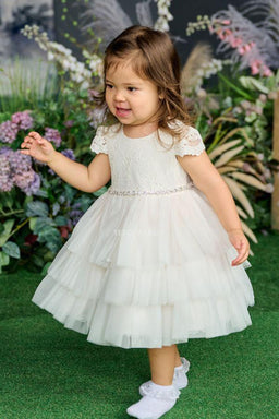 Teter Warm - Teter Warm Baby Girls Baptism Off White Dress B102P