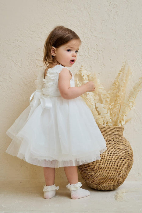 Teter Warm - Teter Warm Baby Girls Baptism Off White Dress B104