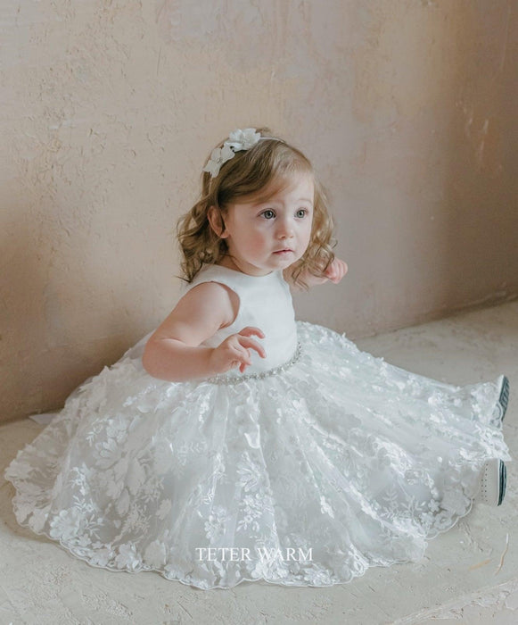 Teter Warm - Teter Warm Baby Girls Baptism Off White Dress B108