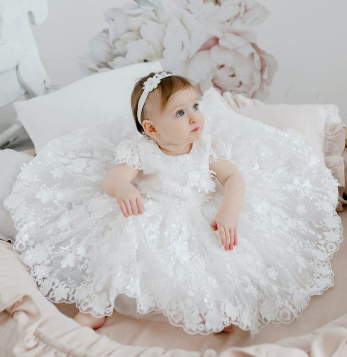 Teter Warm - Teter Warm Baby Girls Baptism Off White Dress B120
