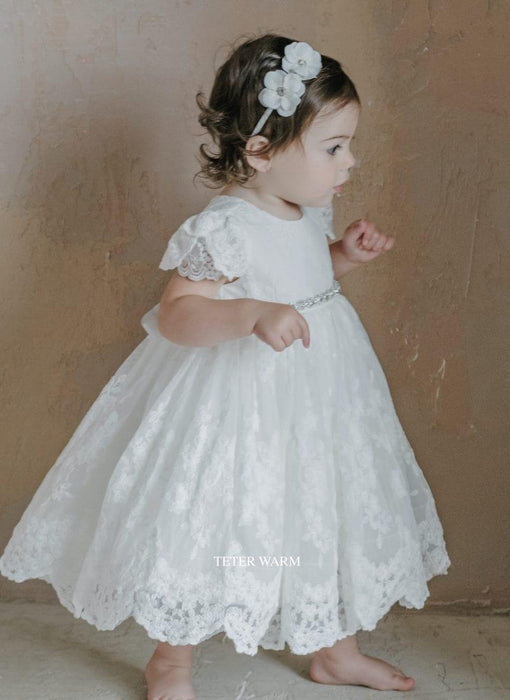 Teter Warm - Teter Warm Baby Girls Baptism Off White Dress B129