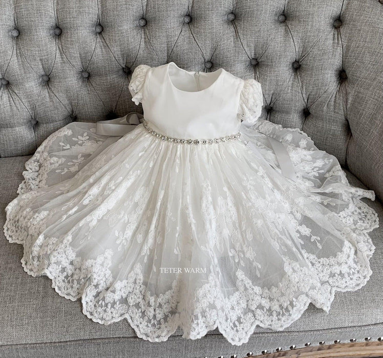 Teter Warm - Teter Warm Baby Girls Baptism Off White Dress B129