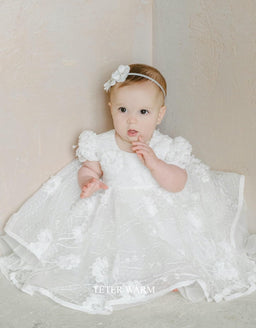 Teter Warm - Teter Warm Baby Girls Baptism Off White Dress B25