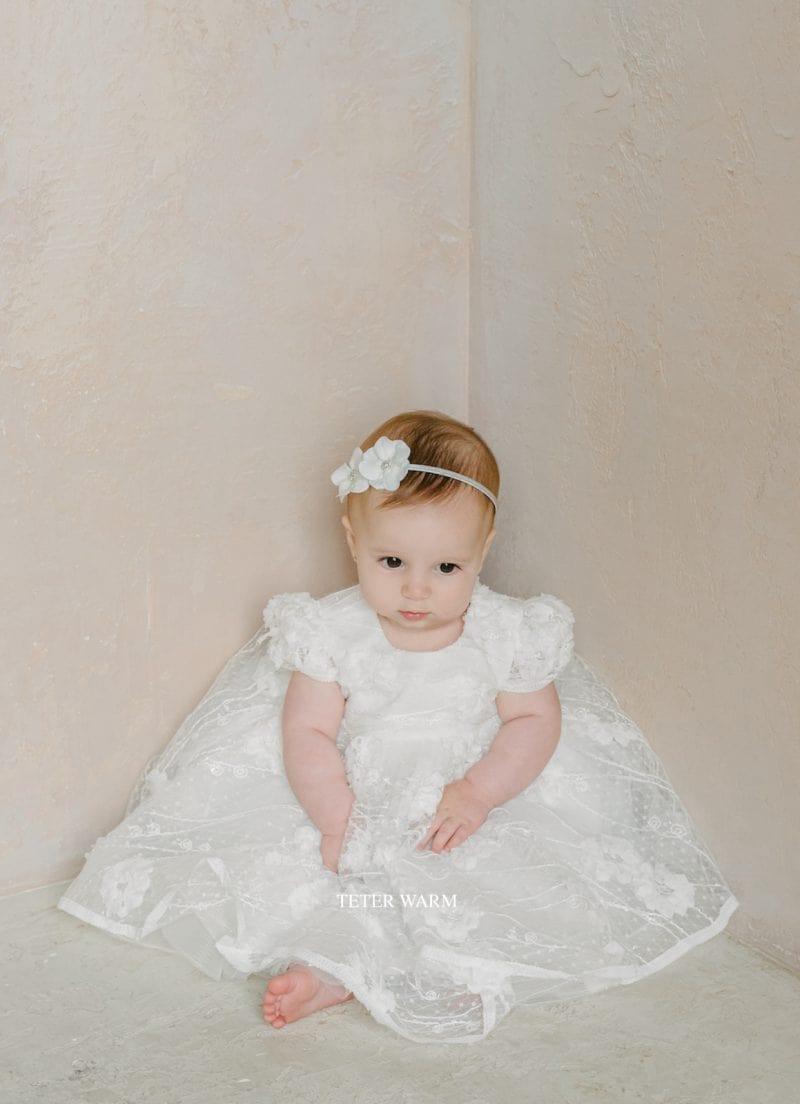 Teter Warm - Teter Warm Baby Girls Baptism Off White Dress B25