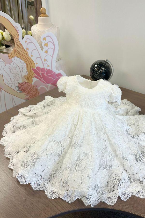 Teter Warm - Teter Warm Baby Girls Baptism Off White Dress B309