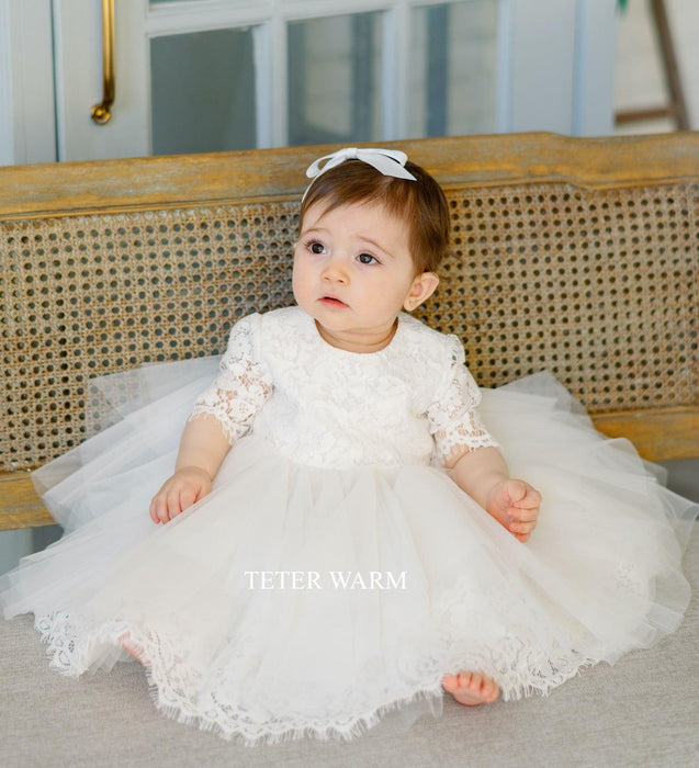 Teter Warm - Teter Warm Baby Girls Baptism Off White Dress B47