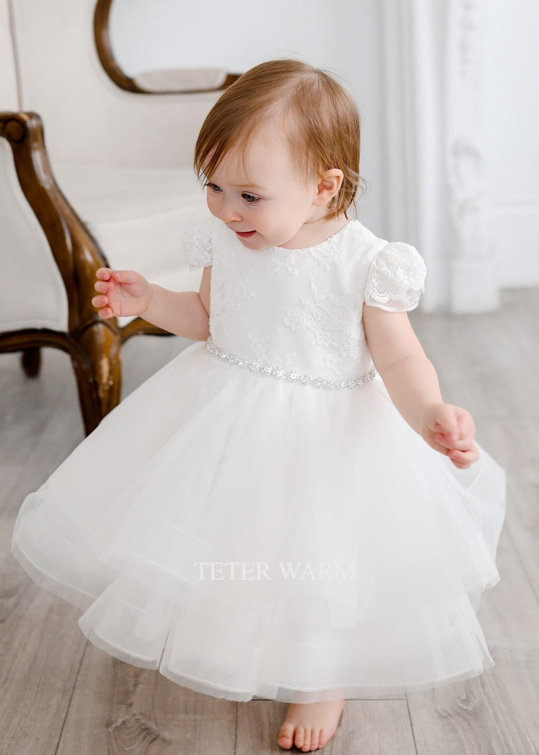 Teter Warm - Teter Warm Baby Girls Baptism Off White Dress B92
