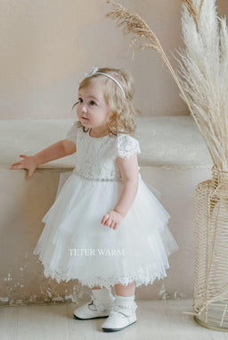 Teter Warm - Teter Warm Baby Girls Baptism Off White Dress B94