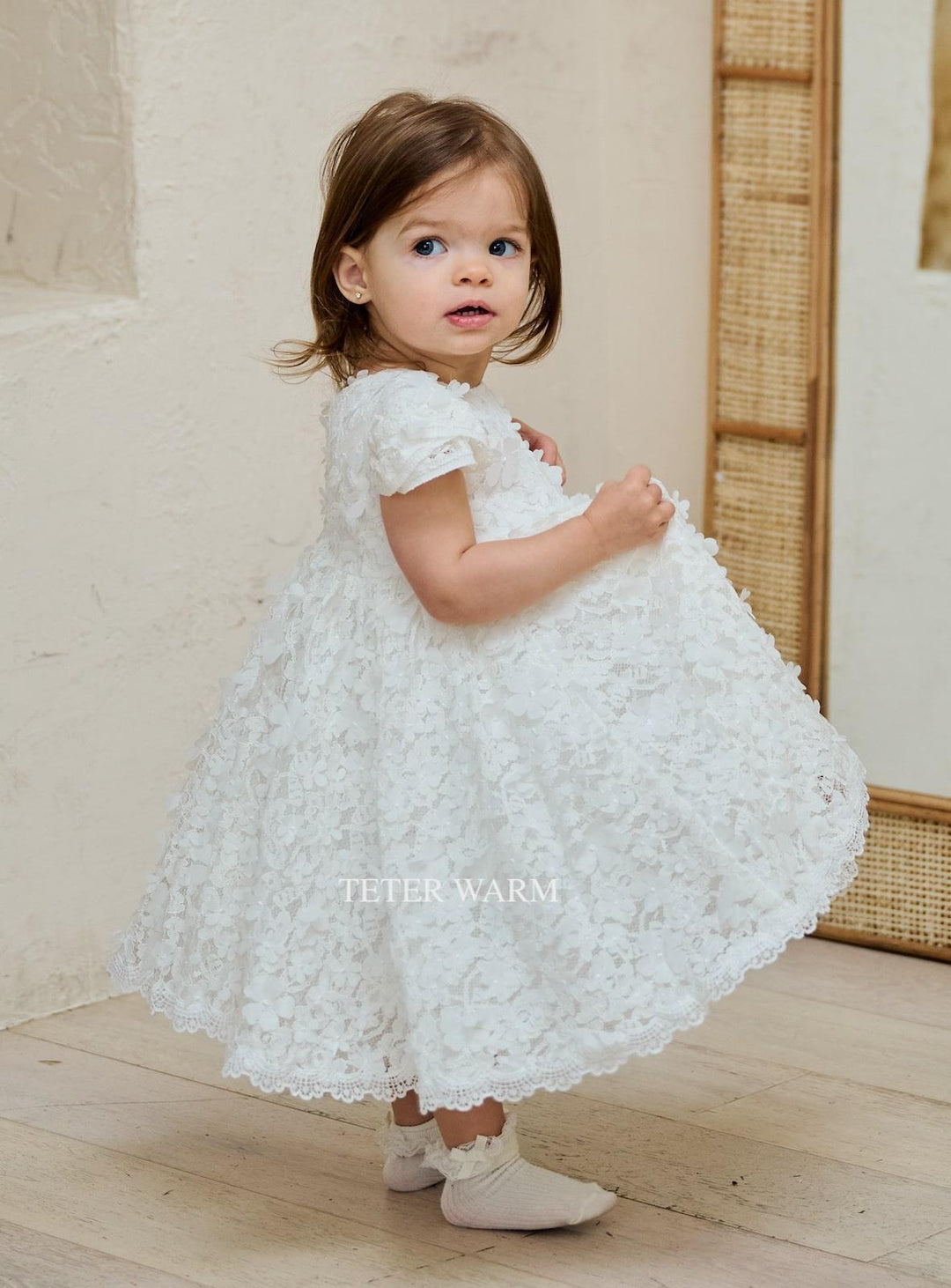Teter Warm - Teter Warm Baby Girls Baptism Off White Dress BH01