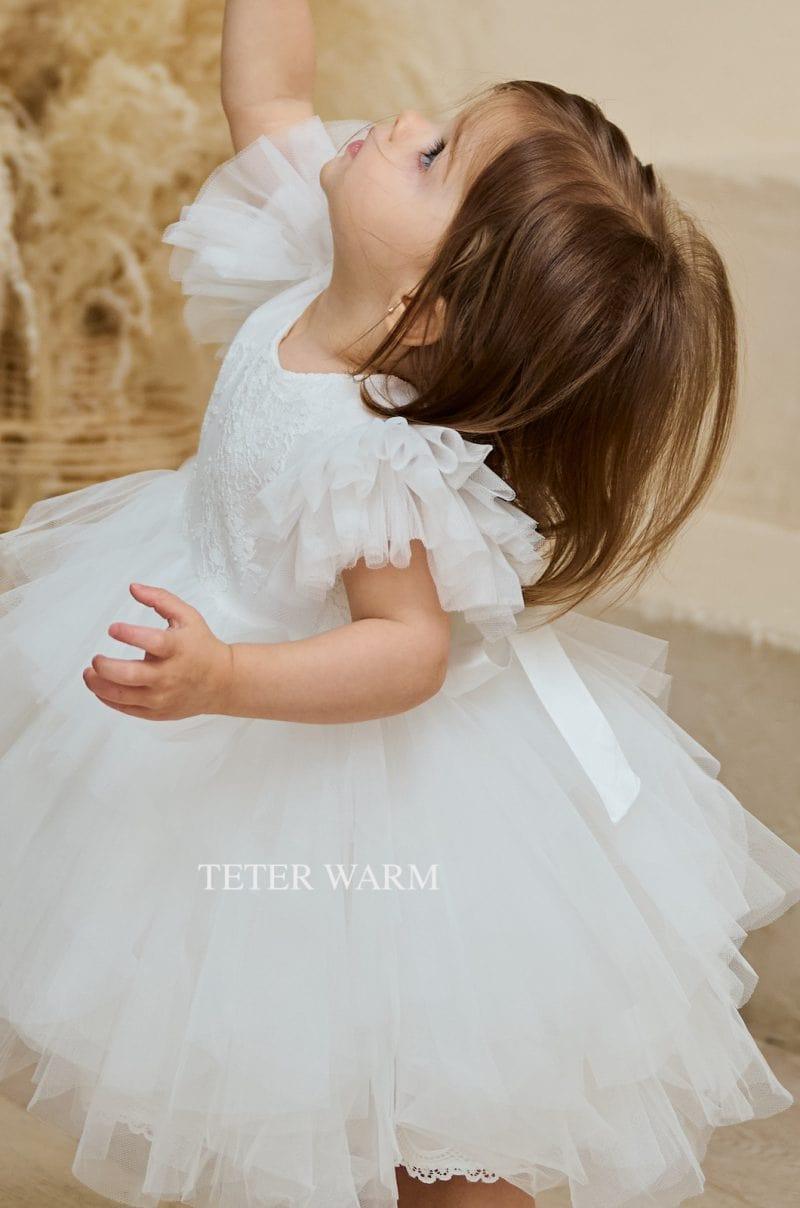 Teter Warm - Teter Warm Baby Girls Baptism Off White Dress BH88