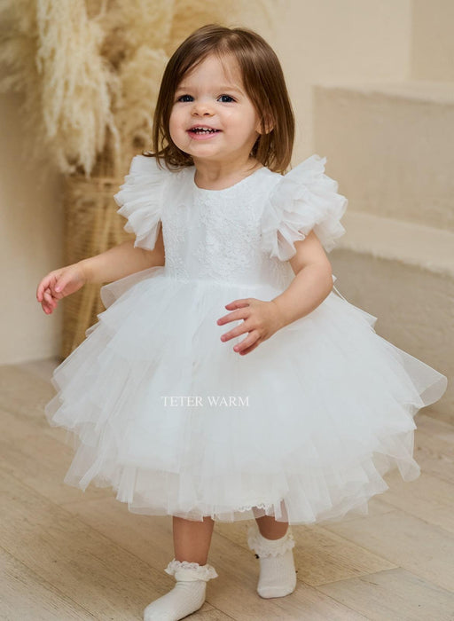 Teter Warm - Teter Warm Baby Girls Baptism Off White Dress BH88