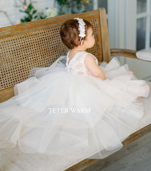 Teter Warm - Teter Warm Baby Girls Baptism Off White Dress BS01
