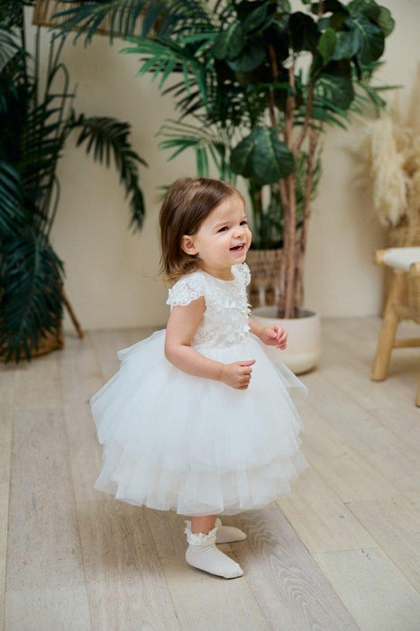 Teter Warm - Teter Warm Baby Girls Baptism Off White Dress BS122