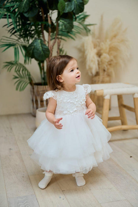 Teter Warm - Teter Warm Baby Girls Baptism Off White Dress BS122