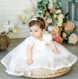 Teter Warm - Teter Warm Baby Girls Baptism Off White Dress BS14