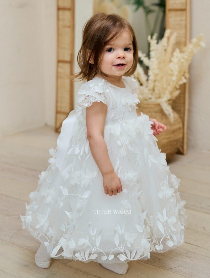 Teter Warm - Teter Warm Baby Girls Baptism Off White Dress BS21