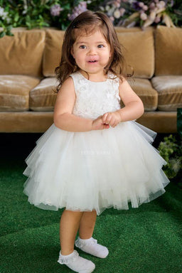 Teter Warm - Teter Warm Baby Girls Baptism Off White Dress BS24