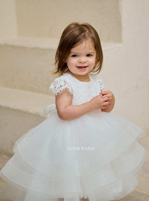 Teter Warm - Teter Warm Baby Girls Baptism Off White Dress BS76