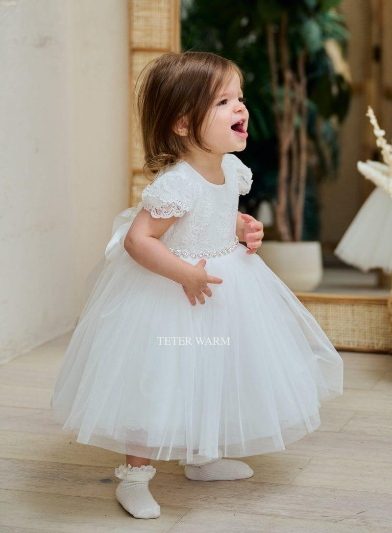 Teter Warm - Teter Warm Baby Girls Baptism Off White Dress BS89