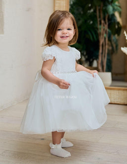 Teter Warm - Teter Warm Baby Girls Baptism Off White Dress BS89-P