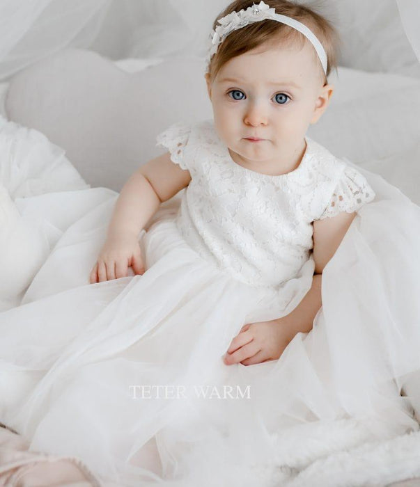 Teter Warm - Teter Warm Baptism Baby Girls Off White Dress B206
