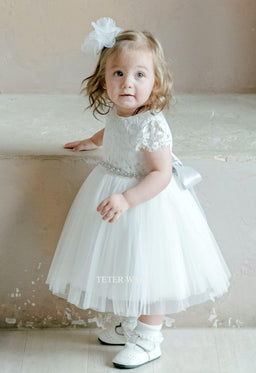 Teter Warm - Teter Warm Baptism Baby Girls Off White Dress B706