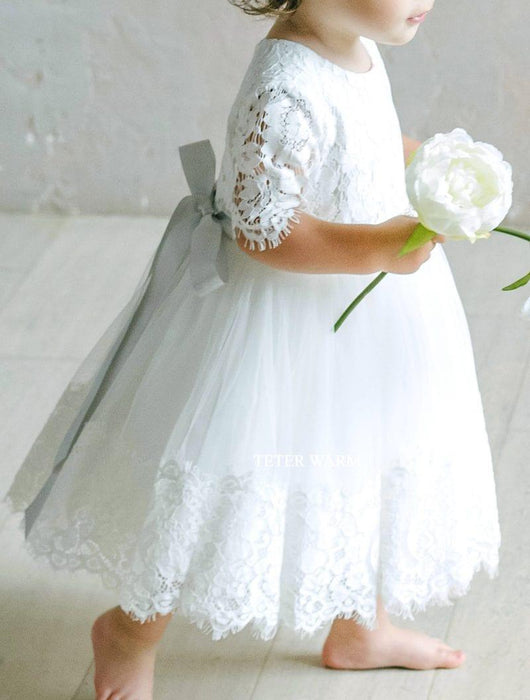 Teter Warm - Teter Warm Flower Girl Off White Dress FS217