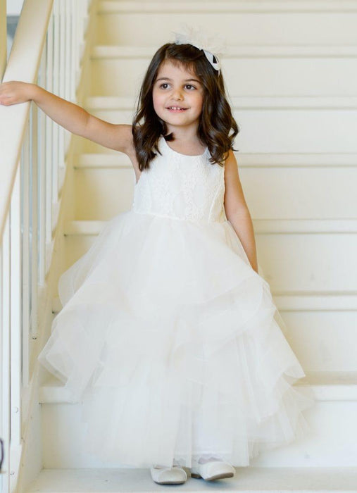 Teter Warm - Teter Warm Flower Girls Off White Dress FS10