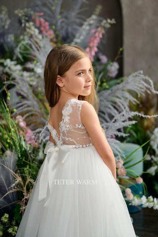 Teter Warm - Teter Warm Flower Girls Off White Dress FS116