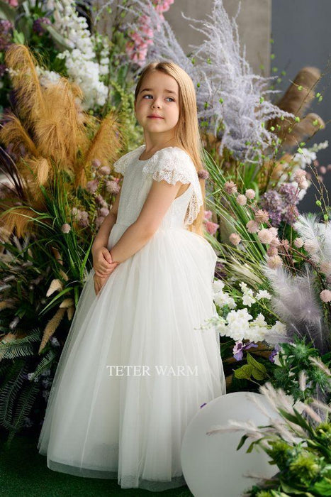 Teter Warm - Teter Warm Flower Girls Off White Dress FS12