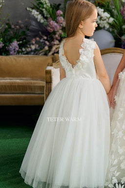 Teter Warm - Teter Warm Flower Girls Off White Dress FS35