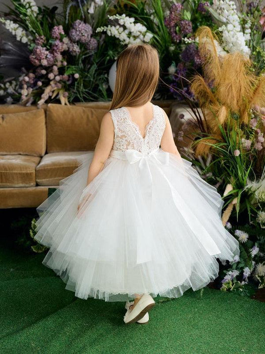 Teter Warm - Teter Warm FS33 Raya- Girl's Flower Girl Dress Off White