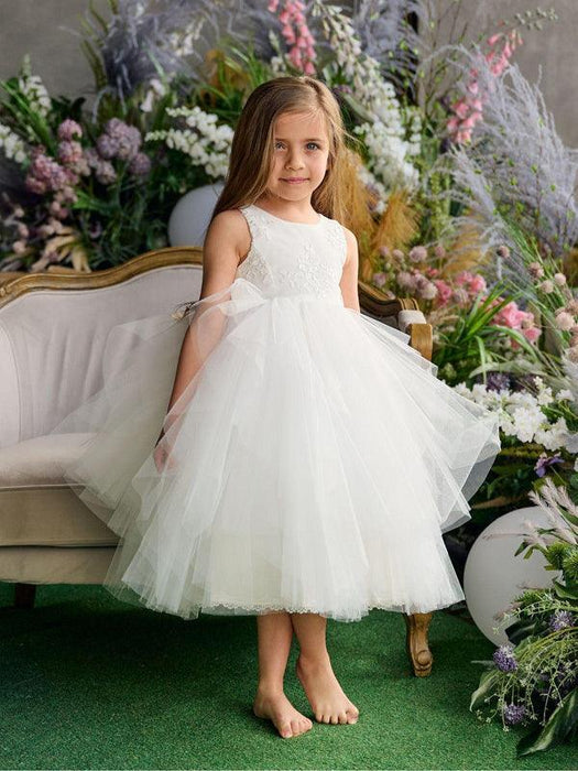 Teter Warm - Teter Warm FS33 Raya- Girl's Flower Girl Dress Off White