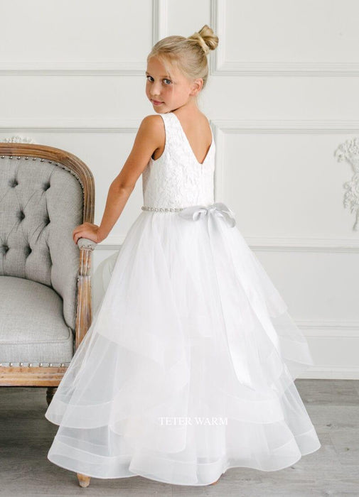 Teter Warm - Teter Warm Girls Communion Off White Dress 1601