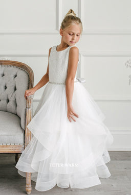 Teter Warm - Teter Warm Girls Communion Off White Dress 1601