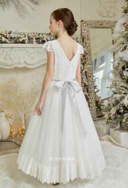 Teter Warm - Teter Warm Girls Communion Off White Dress 907B