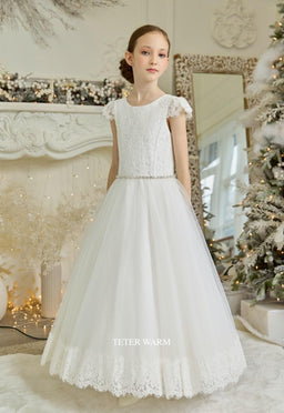 Teter Warm - Teter Warm Girls Communion Off White Dress 907B