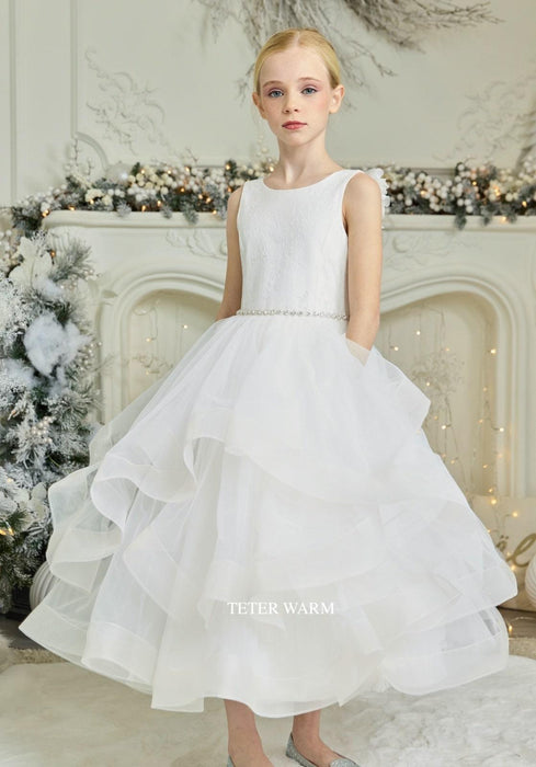 Teter Warm - Teter Warm Girls Communion Off White Dress DS03